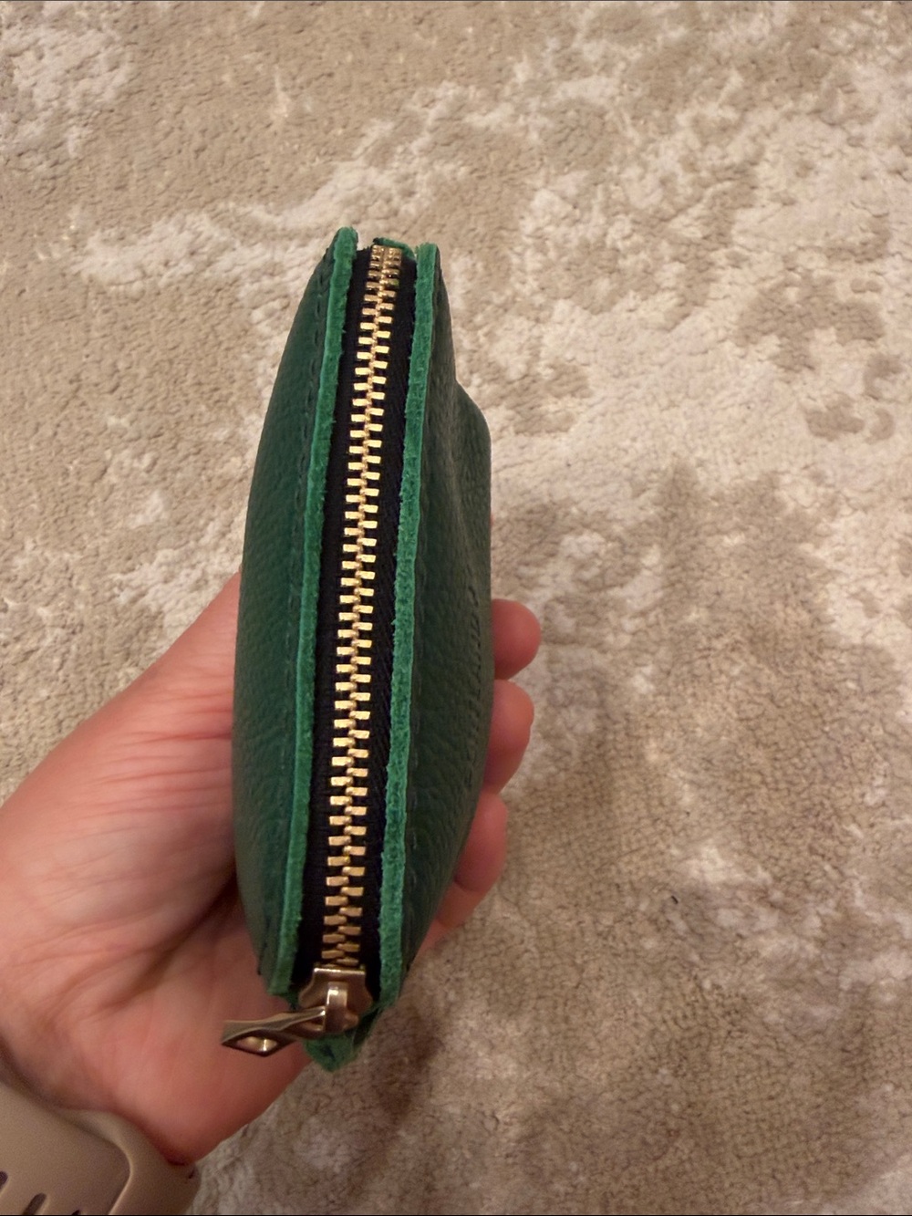 Portland Leather Forest Green Pebbled Leather Coin Case - Picture 5 of 7